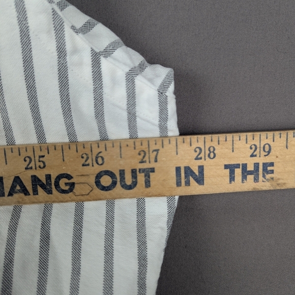 Ralph Lauren Yarmouth 17/35 White With Dark Gray Stripes Some Wear At The Collar - Picture 12 of 12